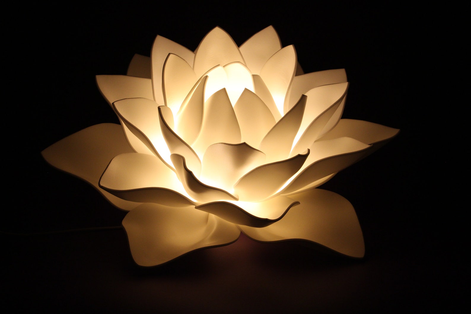 White lotus flower lamp yoga night light lamp Etsy