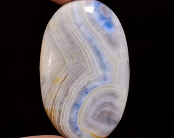 Handcraft Loose Stone For Jewelry Making Top Quality Blue Scheelite Cabochon Genuine Natural Blue Scheelite Gemstone 84 Ct 44X30 mm #4681