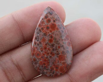 18.75 Cts. Beautiful Natural Designer Poppy Jasper Pear Cabochon Light Red Brown color Pendant size 30x25x4 mm