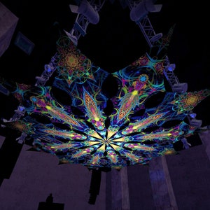 Ceiling Decoration - "Reincarnation 2" Collection - "Leaf" and "Star" Petals - Psychedelic Canopy – 12 petals set