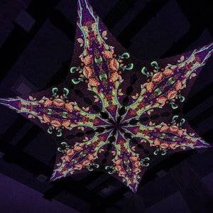 Ceiling Decoration "Jungle Snake"  JS-DM02 Hexagram UV-Canopy Psychedelic Party Decoration