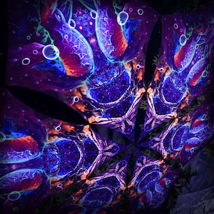 Ceiling Decoration - Epic Underwater Kingdom – EUK-DM03 – Hexagram – UV-Canopy – Psychedelic Party Decoration