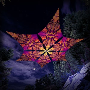 Ceiling Decoration - Let it Be – LB-DM01 – Hexagram – UV-Canopy – Psychedelic Party Decoration