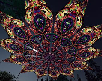 Ceiling Decoration - Fungal Rift "FR-PT02" Petals - Psychedelic UV-Reactive Canopy – 12 petals set