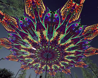 Ceiling Decoration - &quot;Jungle Snakes&quot; Collection - &quot;Jungle&quot; Petals - Psychedelic Canopy – 12 petals set