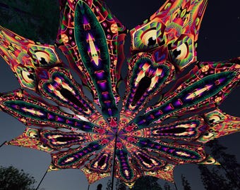 Ceiling Decoration - Fungal Rift "FR-PT03" and "FR-PT01" Petals - Psychedelic UV-Reactive Canopy – 12 petals set