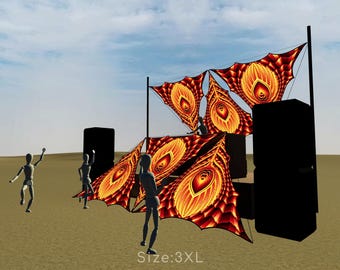 Stretch Fabric Triangle Canopy for Tents – Modular Ceiling Decor (L / 2XL / 3XL Sizes) - Fire Feather