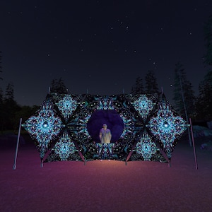 DJ-Stage Decor - Psychedelic UV-Reactive Party Decoration - Design Set en-dn02 - Made in the USA
