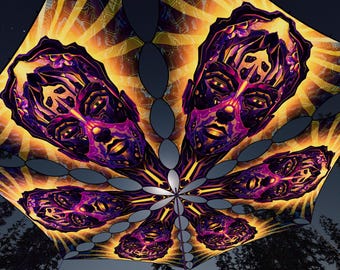 Decoração de Teto - Astra Solaris AS-TR01 – UV-Canopy – Decoração de Festa Psicodélica