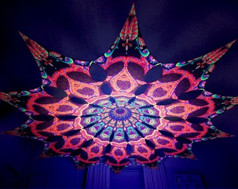 Ceiling Decoration - &quot;Jungle Snakes&quot; Collection - &quot;Trippy Scales&quot; Petals - Psychedelic Canopy – 12 petals set