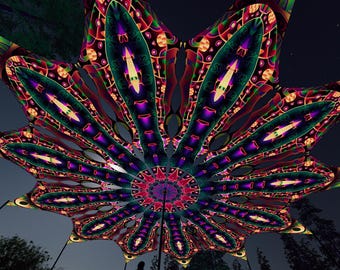 Ceiling Decoration - Fungal Rift "FR-PT03" Petals - Psychedelic UV-Reactive Canopy – 12 petals set