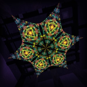 Ceiling Decoration &quot;Reincarnation 2&quot;  R2-DM01 Hexagram UV-Canopy Psychedelic Party Decoration
