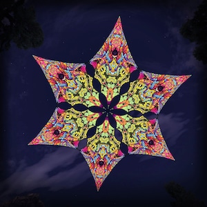 Ceiling Decoration &quot;Hanuman&quot;  HN-DM02 Hexagram UV-Canopy Psychedelic Party Decoration