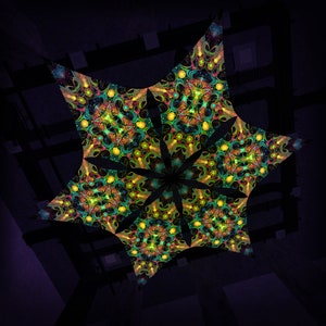 Ceiling Decoration &quot;Reincarnation 2&quot;  R2-DM02 Hexagram UV-Canopy Psychedelic Party Decoration