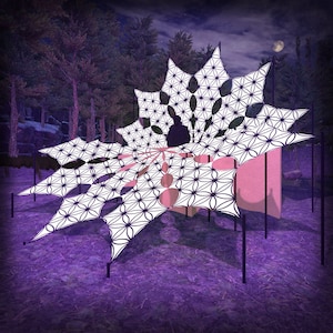 Flower of Life DJ-Stage psychedelic UV-reactive canopy 12 petals - fl-pt01 - Made in the USA