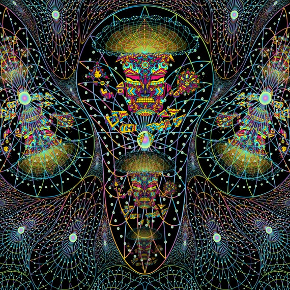 Buy Trippy Tapestry Mushroom God Space Colorful UV Backdrop XL Dark  Tapestry Psychedelic Uv-reactive Fluorescent Wall Art Online in India - Etsy