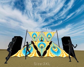 Stretch Fabric Triangle DJ Stage Booth – Modular Ceiling Decor (L / 2XL / 3XL Sizes) - Solar Feather