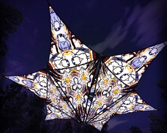 Decoração de Teto Canopy Reativo a UV Decoração de Festa Psicodélica - Conto de Inverno - 6 Diamantes e 6 Triângulos Decoração 03