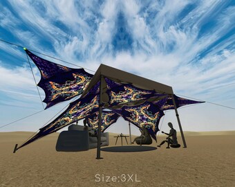 Stretch Fabric Triangle Canopy for Tents – Modular Ceiling Decor (L / 2XL / 3XL Sizes) - Abracadabra AB-TR02