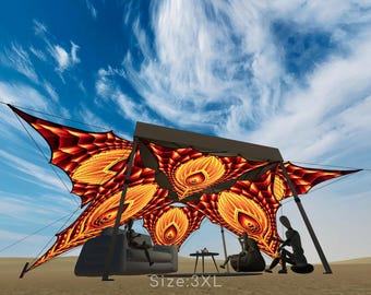 Stretch Fabric Triangle Canopy for Tents – Modular Ceiling Decor (L / 2XL / 3XL Sizes) - Fire Feather