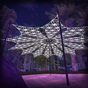 Flower of Life ceiling decoration psychedelic UV-reactive canopy 12 petals - FL-PT02 - Made in the USA