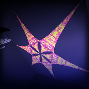 Ceiling Decoration - Psychedelic UV-Reactive Canopy – 6 petals set - Design &quot;DMTizzin&quot; - Made in the USA