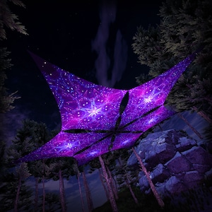 Ceiling Decoration - Enlightenment – EN-DM03 – Hexagram – UV-Canopy – Psychedelic Party Decoration