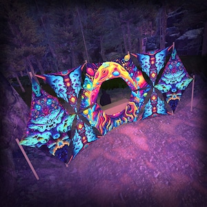 DJ-Stage Decor - Psychedelic UV-Reactive Party Decoration - Design Set ms-dn02 - Made in the USA