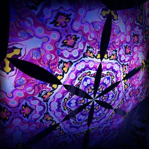 Ceiling Decoration - Lord Ganesha – GN-DM03 – Hexagram – UV-Canopy – Psychedelic Party Decoration