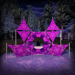 DJ-Stage Decor - Psychedelic UV-Reactive Party Decoration - Design Set lb-dn04 - Made in the USA