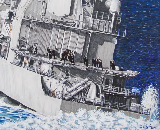 Tico Ship At Sea Navy Sailor Art Navy Christmas Gift Navy Ship Art Us Navy Cruiser Navy Retirement Gift Navy Chief