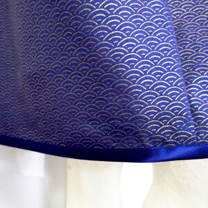 Robe Abha: coton, bleu, or, éventails image 4