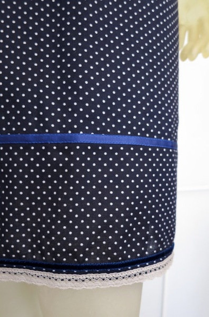 Robe Cateline: coton, bleu foncé, blanc image 3