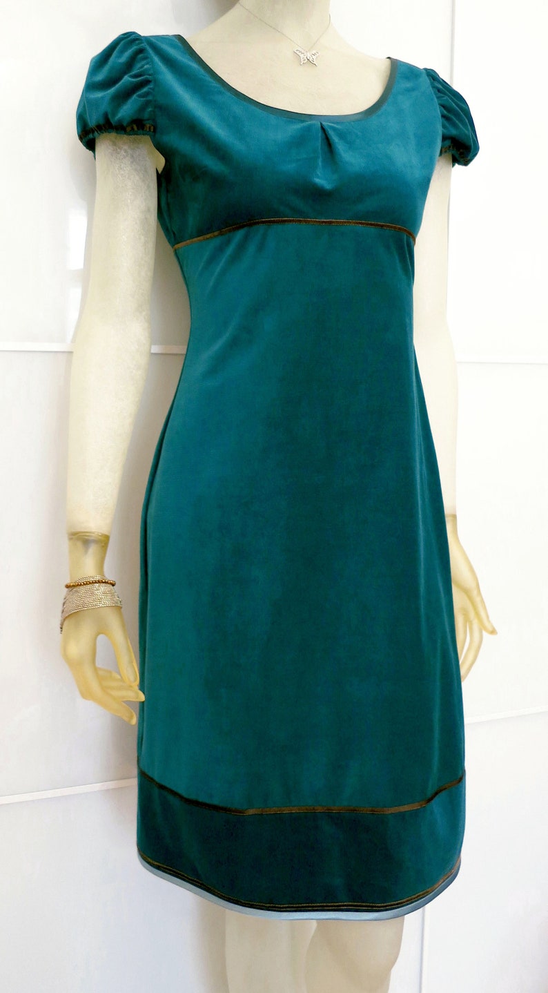 Dress BIO-Aveline: organic cotton, corduroy,petrol image 4