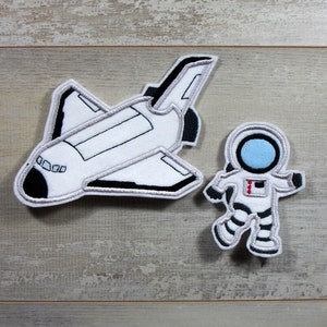 Space Shuttle & Astronaut Set Stickapplikation Applikation zum Aufnähen und Aufbügeln Bild 1