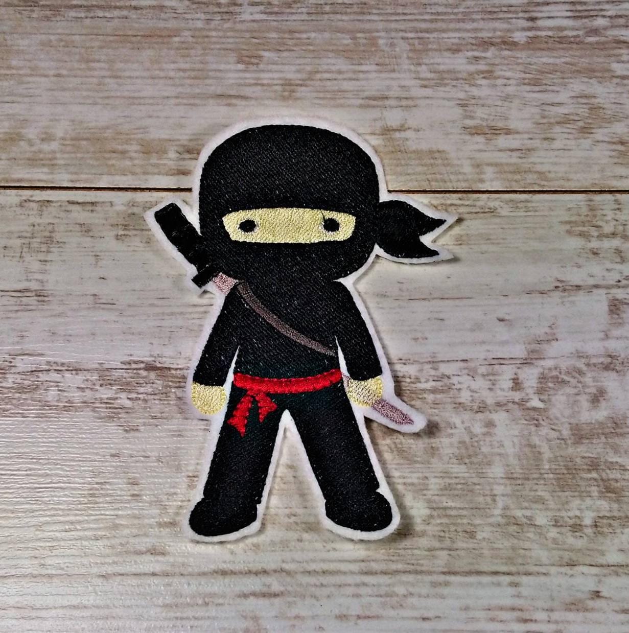 Ninja black | Ninja black | Embroidery appliqué | Applique | Patch for sewing and ironing