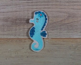 Seepferdchen | Seahorse | Stickapplikation | Applikation zum Aufnähen und Aufbügeln