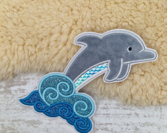 Dolphin 2 | Dolphin | Embroidery applique | Sew-on and iron-on applique