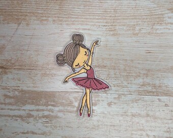 Ballerina Mädchen 2 | Ballerina girl 2 | Stickapplikation | Applikation zum Aufnähen und Aufbügeln