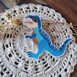 Dinosaurier T-Rex Patch | Applikation zum Aufnähen und Aufbügeln 13 x 17 cm