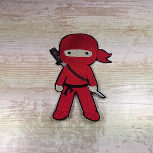 ninja red | Ninja red| Embroidered Appliqué | Applique for sewing and ironing