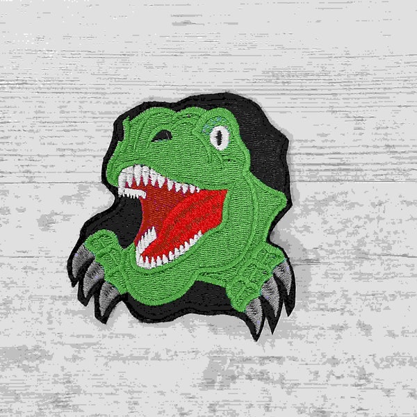 T-Rex Kopf | T.Rex Head | Stickapplikation | Applikation zum Aufnähen und Aufbügeln