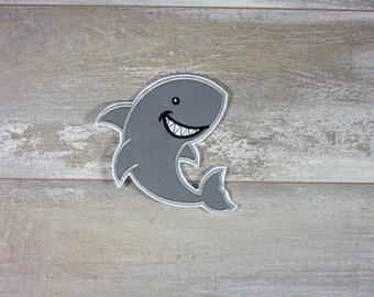 Hai | Shark | Stickapplikation | Applikation zum Aufnähen und Aufbügeln