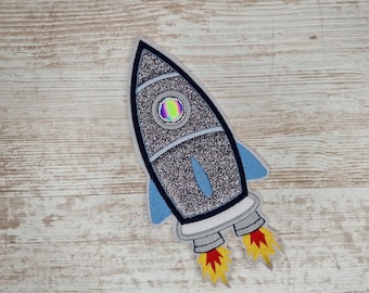 Rocket | Embroidery applique | Application for sewing and ironing