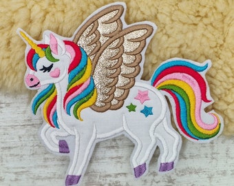 Pegasus Rainbow | PegasusRainbow | Embroidery applique | Sew-on and iron-on applique