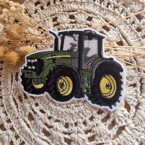 John Deere Traktor Patch zum Aufbügeln  Aufnähen| 14 x 10 cm| Grün