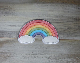 Regenbogen fein  | Rainbow | Stickapplikation | Aufnäher zum Aufnähen und Aufbügeln