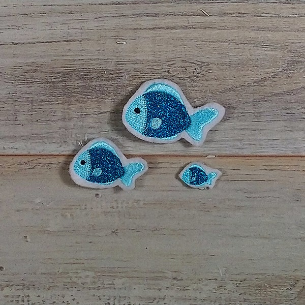 Fisch Set | fish Set | Stickapplikation | Applikation zum Aufnähen und Aufbügeln