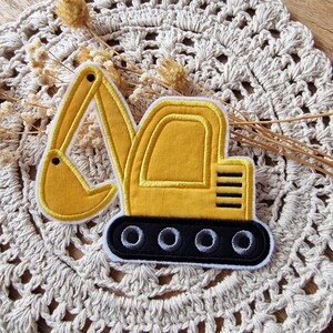 Baumaschine | Bagger | Stickapplikation | Applikation zum Aufnähen und Aufbügeln