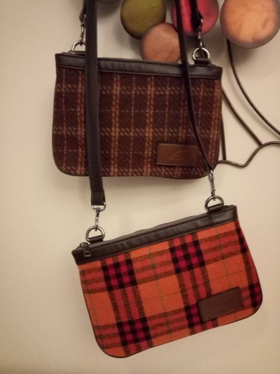 Brown Tartan Crossbody Bag / Teenage Plaid Messenger Purse / Etsy
